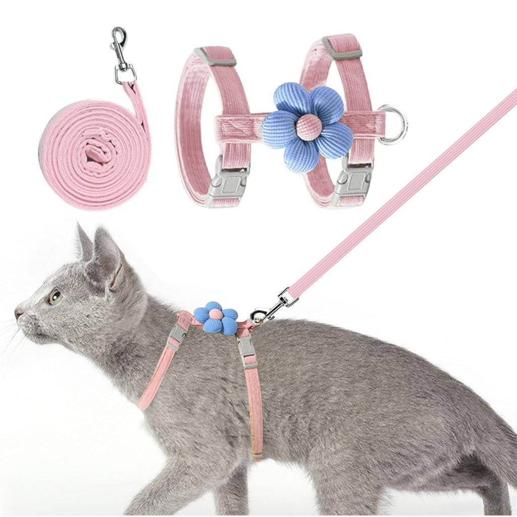 Qpets Cat Harness with Leash, Cat Harness and Leash Set for Small Cats with Quick Release Buckle, Escape-Proof Cute Flower Cat Belt for Outdoor Walking & Travel (M, Chest 27-43cm, Neck 23-33cm) Qpets Cat Harness with Leash, Cat Harness and Leash Set for Small Cats with Quick Release Buckle, Escape-Proof Cute Flower Cat Belt for Outdoor Walking & Travel (M, Chest 27-43cm, Neck 23-33cm)